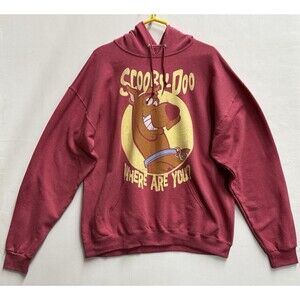 Jerzees men size XL Scooby Doo Vintage Y2K  printed burgundy hoodie